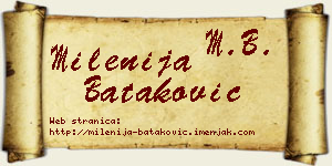 Milenija Bataković vizit kartica